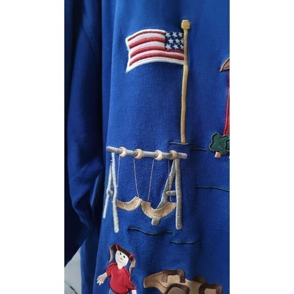 Embriodered Teacher Sweatshirt Bechamel Vintage Women's Top Size Large Blue - Picture 4 of 13